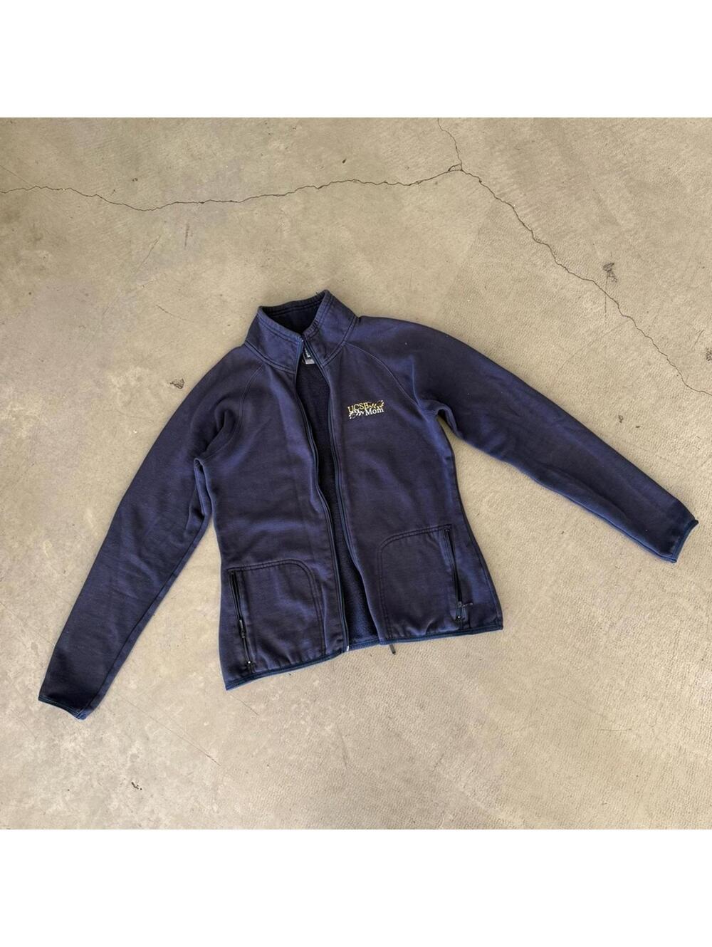UCSB / Zip Up Fleece Jacket College Mom / Navy
